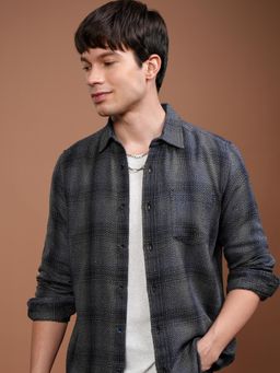 HIGHLANDER - Men Multi-Color Cotton Blend Checks Slim Fit Shirt