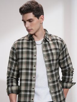 HIGHLANDER - Men Multi-Color Cotton Blend Checks Slim Fit Shirt