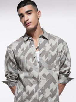 HIGHLANDER - Men Multi-Color Cotton Printed Relaxed Fit Shirt