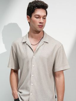 HIGHLANDER - Men Brown Cotton Blend Stripes Relaxed Fit Shirt