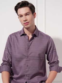 HIGHLANDER - Men Multi-Color Cotton Blend Stripes Slim Fit Shirt