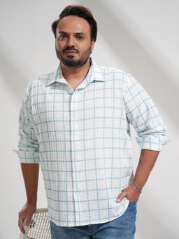 HIGHLANDER - Men Green Polyester Blend Checks Regular Fit Shirt