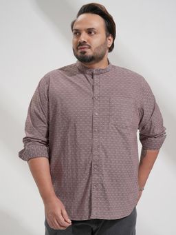 HIGHLANDER - Men Purple Cotton Textured Slim Fit Shirt