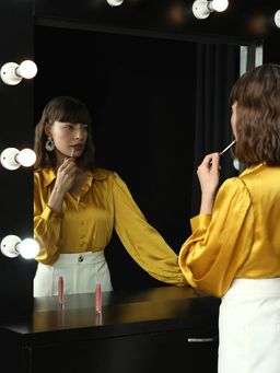 VERO MODA - Golden Yellow Satin Shirt