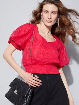 VERO MODA - Red Shimmer Short Top