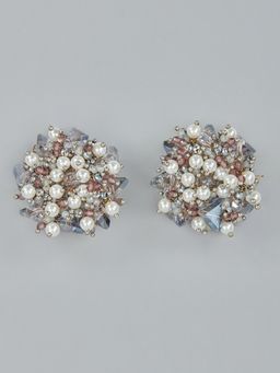 House of D'oro - Sarria Purple Beaded Cluster Studs