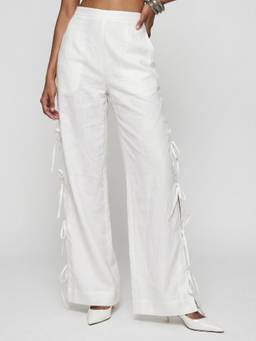 NISHORAMA - Lyra Side Tie White Pant