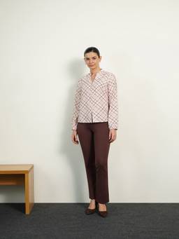 FABLE STREET - Off White Checkered Top