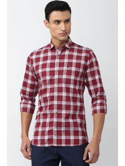 Peter England - Men Maroon Slim Fit Casual Shirt