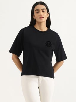 United Colors of Benetton - Black Regular Round Neck Solid T-Shirt