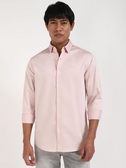 Calvin Klein - Men Pink Cotton Solid Slim Fit Shirt