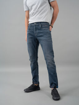 ROOKIES - Blue 5 Pocket Low-Rise Straight Jeans