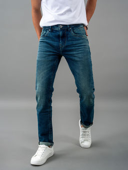ROOKIES - Blue 5 Pocket Low-Rise Straight Jeans