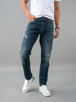 ROOKIES - Blue 5 Pocket Low-Rise Straight Jeans