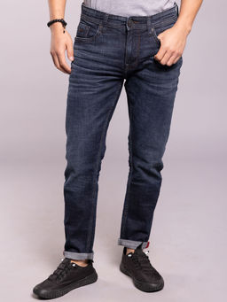 ROOKIES - Dark Blue 5 Pocket Low-Rise Straight Jeans