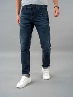 ROOKIES - Dark Blue 5 Pocket Low-Rise Straight Jeans