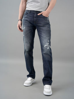 ROOKIES - Dark Blue 5 Pocket Straight Fit Jeans