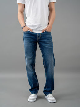 ROOKIES - Blue 5 Pocket Mid-Rise Straight Fit Jeans