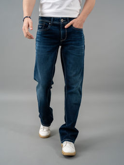 ROOKIES - Dark Blue 5 Pocket Mid Rise Straight Jeans