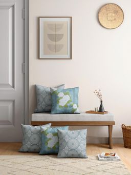 India Circus by Krsnaa Mehta - Ethnic Circles Satin Blend Cushion Cover Set Of 5