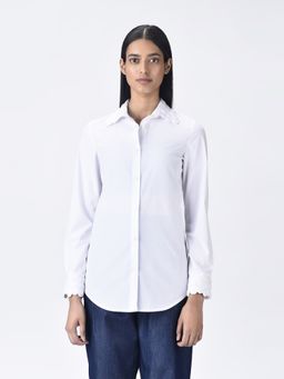 Genes Lecoanet Hemant - Women White Cotton Regular Fit Shirt