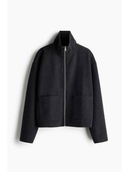 H&M - Women Charcoal Zip-Through Sweatshirt