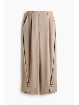 H&M - Women Beige Wrap-Detail Barrel Trousers