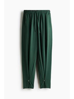 H&M - Women Green Barrel-Look Drawstring Trousers