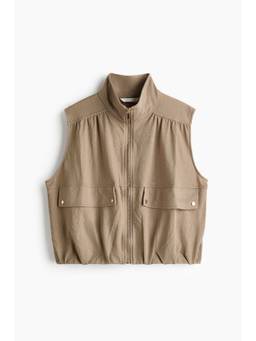 H&M - Women Beige Bubble-Hem Gilet