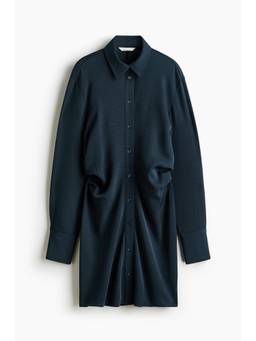H&M - Women Turquoise Draped Shirt Dress