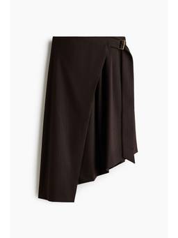 H&M - Women Brown Asymmetric Belt-Detail Skirt