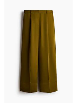 H&M - Women Green Tailored Satin Trousers