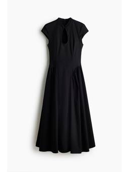 H&M - Women Black Flared-skirt cotton dress
