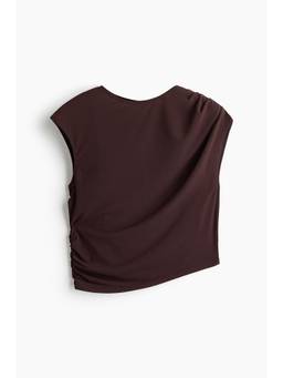 H&M - Women Brown Draped asymmetric top
