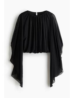 H&M - Women Black Mesh cape top