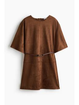 H&M - Women Brown Napped dress with belt