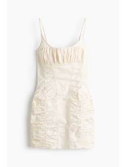 H&M - Women White Ruched strappy dress