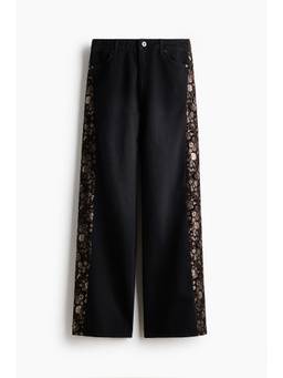 H&M - Women Black Side-panelled jeans