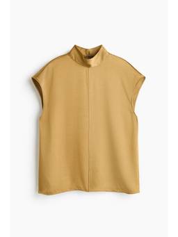H&M - Women Yellow Stand-collar satin blouse