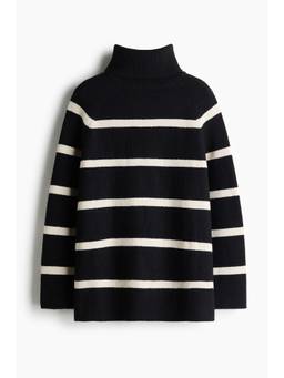 H&M - Women Black Oversized polo-neck jumper