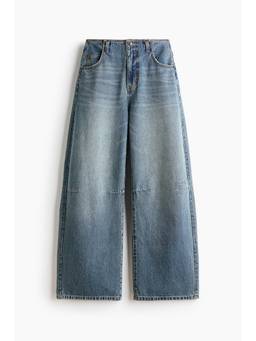 H&M - Women Blue Barrel High Waist Jeans