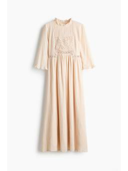 H&M - Women Orange Lace-inset cotton dress