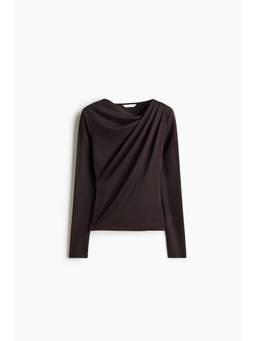 H&M - Women Brown Draped asymmetric top