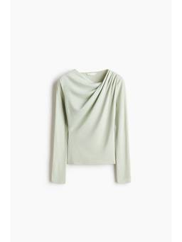 H&M - Women Green Draped asymmetric top