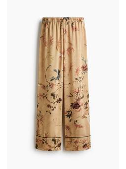 H&M - Women Orange Printed drawstring trousers
