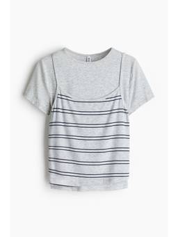 H&M - Women Grey Layered jersey top