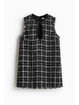 H&M - Women Black Boucle-knit keyhole dress