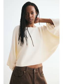 H&M - Women White Knitted cape top