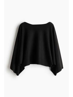 H&M - Women Black Knitted cape top