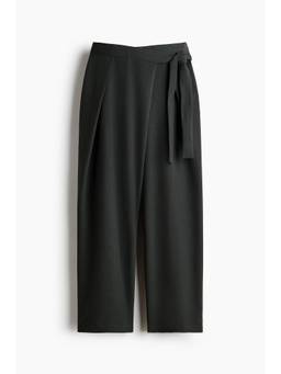 H&M - Women Grey Wrap-detail trousers